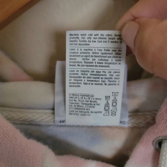 CHAMPION, Womens Pullover Hoodie, Pink, Blue &Orange Sun Wash, Size Small - Picture 9 of 10